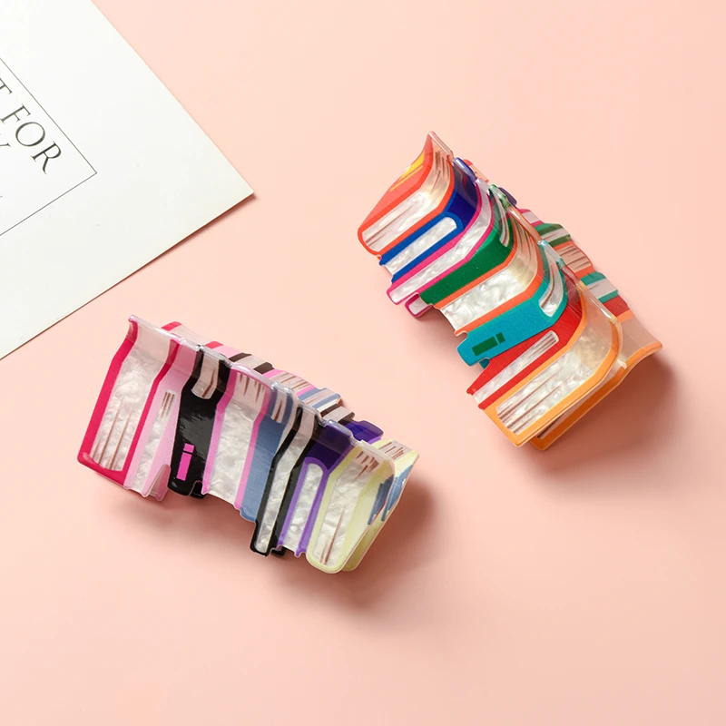 1 Stück koreanischer Stil Buchform Acryl Wasser Welligkeit Platte Haarspange für Frauen – einzigartiges Haarklammer Haarnadel Ornament