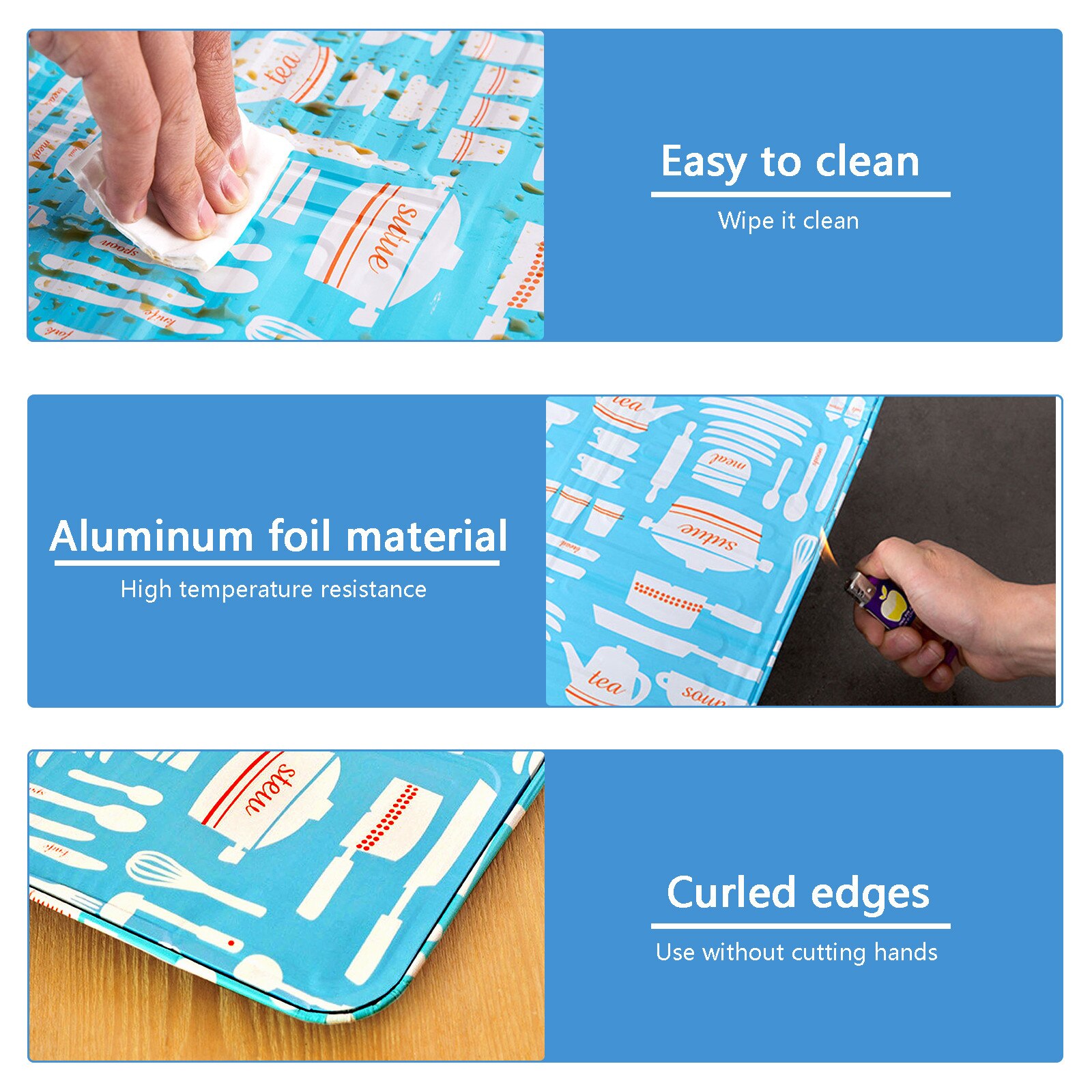 Aluminum Foil Oil Block Oil Barrier Stove Cook Printed Anti-splashing Oil Baffle Heat Insulation Utensils Kitchen Guard #T2P