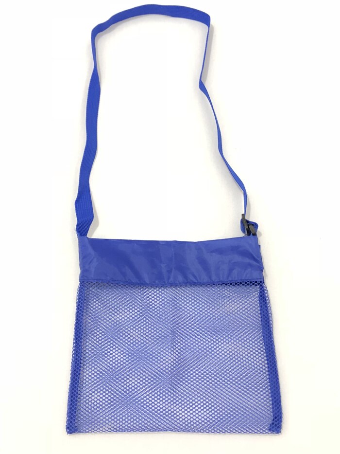 2 stykker / parti -24 x 25 cm børnelegetøj skal samle gitter strandtaske - mesh rygsæk hold dig væk fra sand legetøjs opbevaringspose: Rayol blå