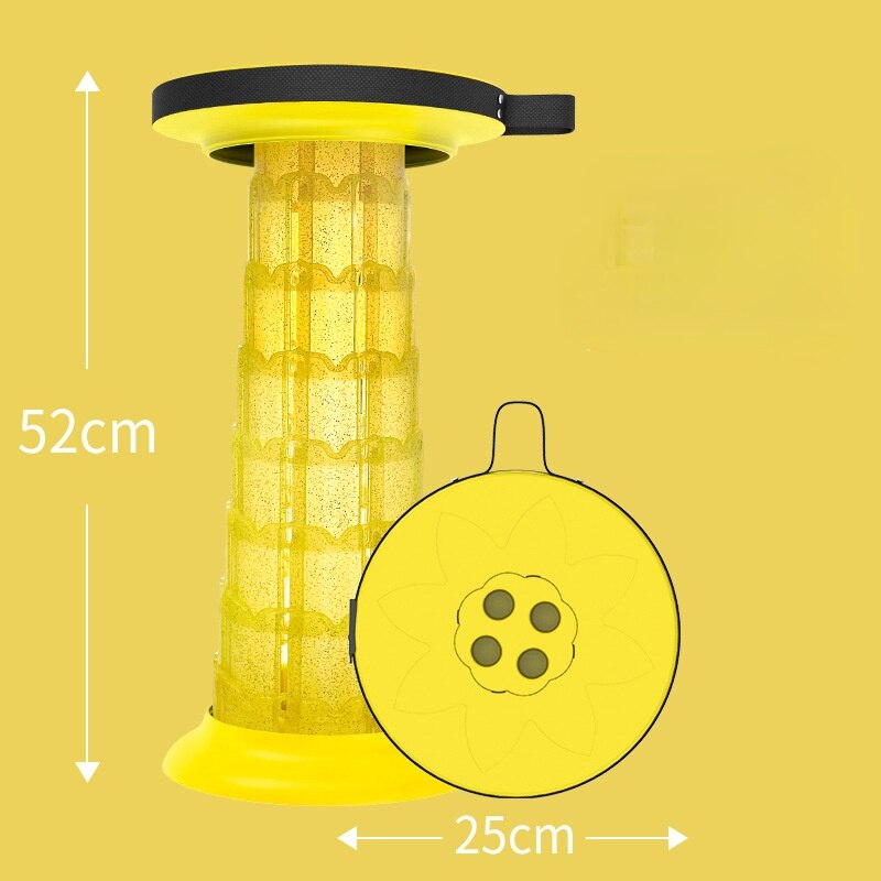 2022 Kantelbare Lotus Vouwen Telescopische Kruk Camping Camping Auto Queuing Draagbare Kruk 10 Kraampjes Verstelbare Hoge Stijl Kruk: lotus - yellow