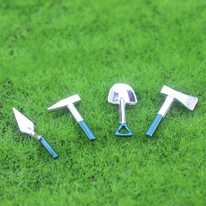 FAI DA TE Miniatura Irrigazione Metallo Può Spade Rastrello Attrezzi Da Giardino Per I Bambini Casa di Bambole Miniature Set di Accessori: 3