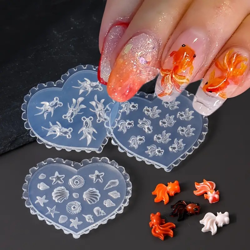 Moule en silicone 3D pour la décoration de manucure, outils de modèle de manucure bricolage, mise en place, nouveautés juillet, 2024