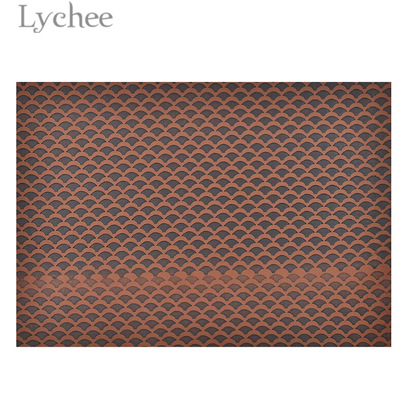 Lychee 15 x 21cm a5 schelp zeemeermin reliëf imitatieleer stof synthetisch leer diy materiaal voor handtas kledingstukken