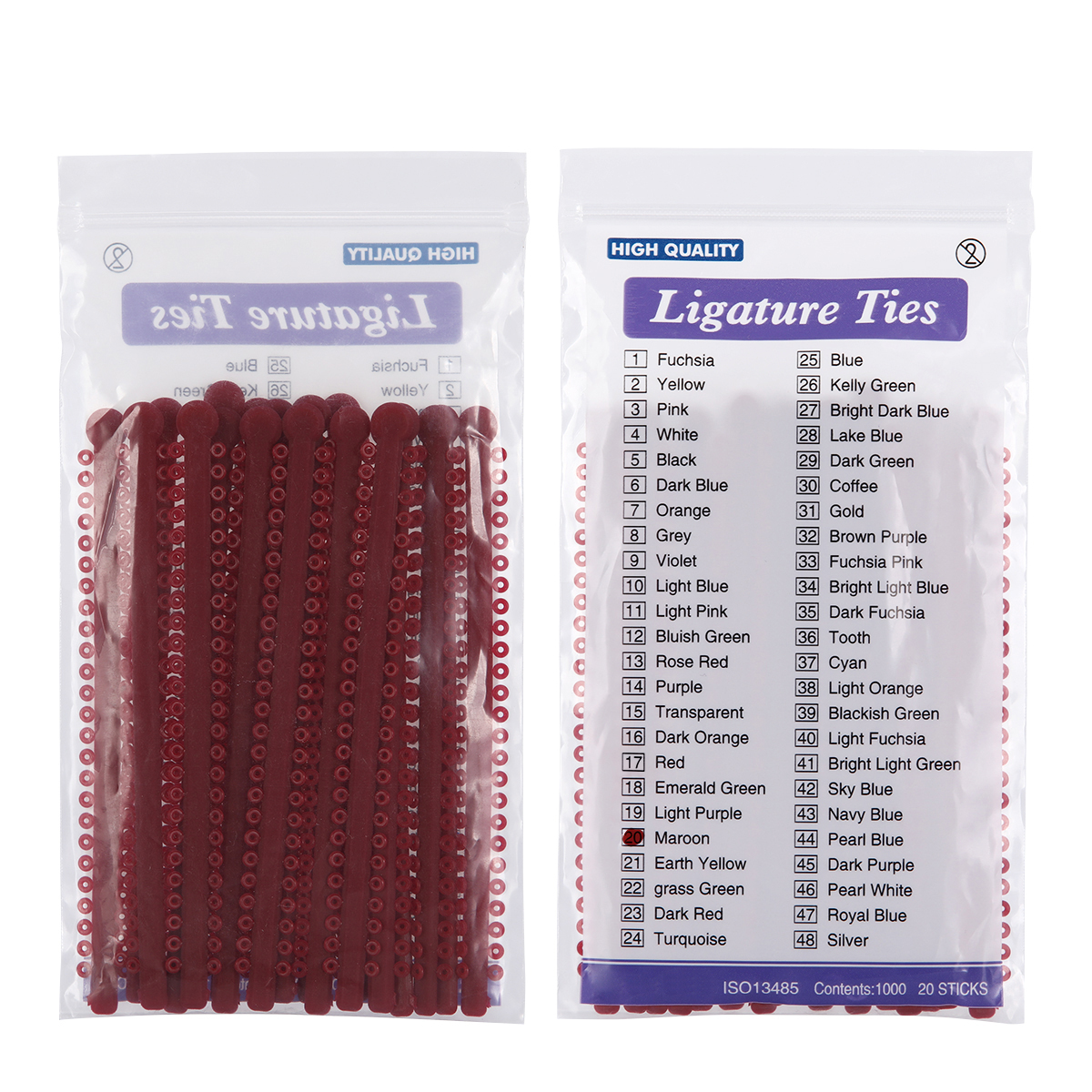 1000 unids/pack AZDENT Dental ortodoncia ligadura elástica bandas ligadura anillo 23 colores suministros de odontología: Transparente