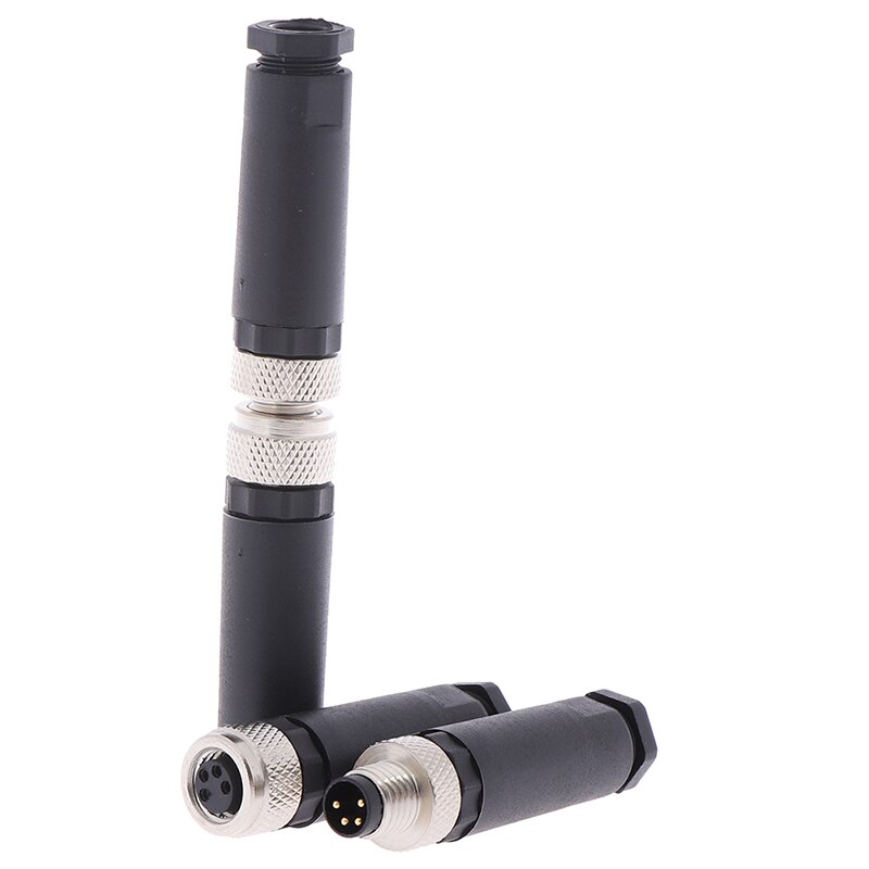1Stck M8 Sensor Stecker Wasserdicht männlich & weiblich Stecker Gerade Winkel Schraube Gewinde Kupplung 3Stift 4 Stift
