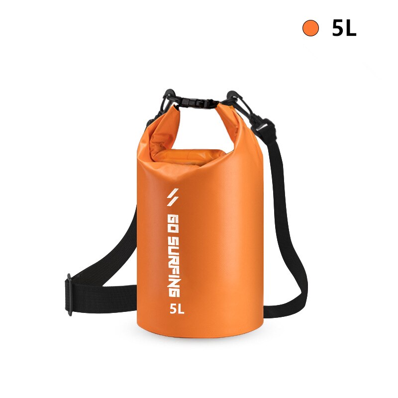 5/10L PVC Waterproof Bag River Trekking Bags Dry Pack Bag Dry Wet Separation Waterproof Drift Storage Bag: Orange 5L