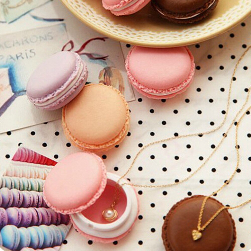 6pcs/lot Macaron Jewelry Box Cute Ring Pendant Bead Storage Box Tiny Jewelry Storage Resin Pill Case Organizer