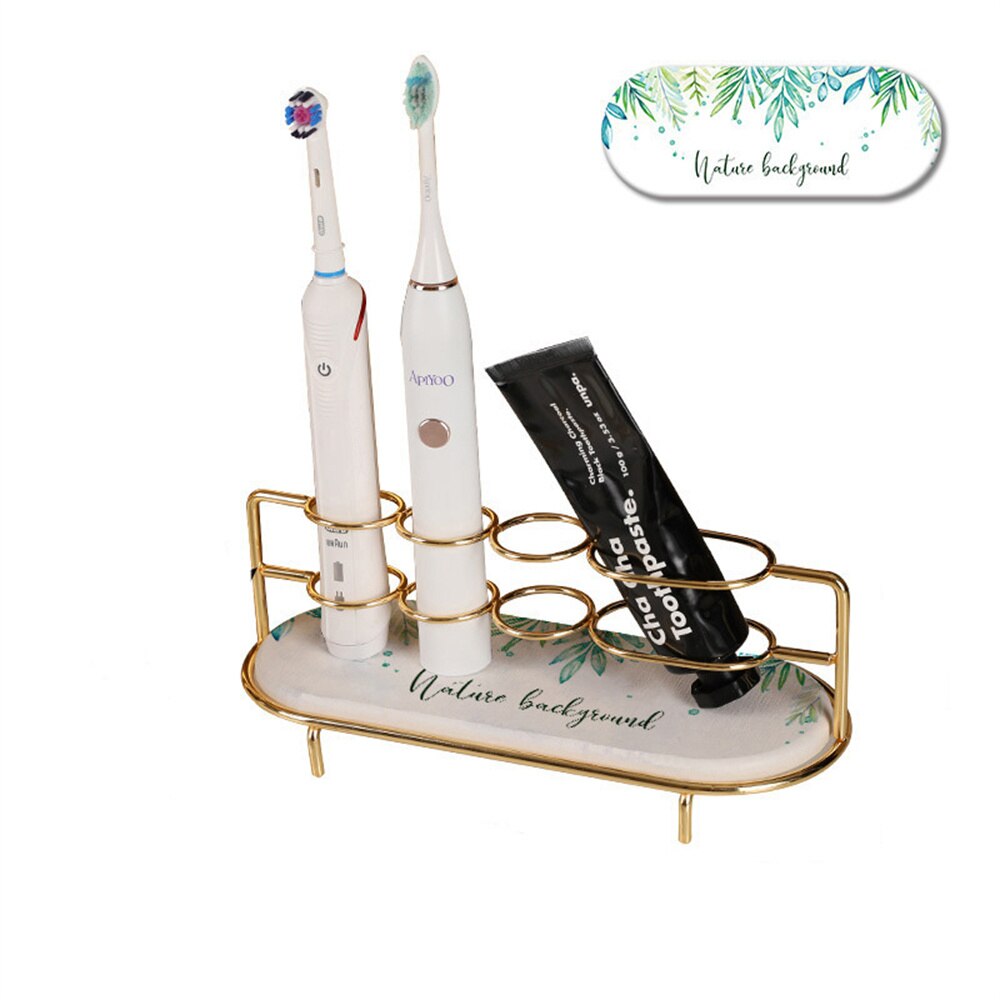 Diatomite Electric Toothbrush Holder Quick-drying Absorbent Pad Toothbrush Toothpaste Organizer Gold Toiletries Storage Shelf: 05