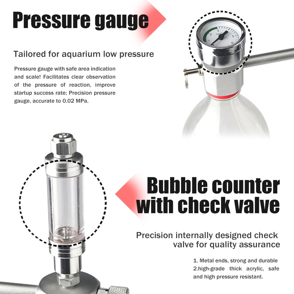Aquarium CO2 Regulator System Kit co2 Diffuser Generator with Valve Bubble Atomizer Solenoid Fish Tank Carbon Dioxide For Plants