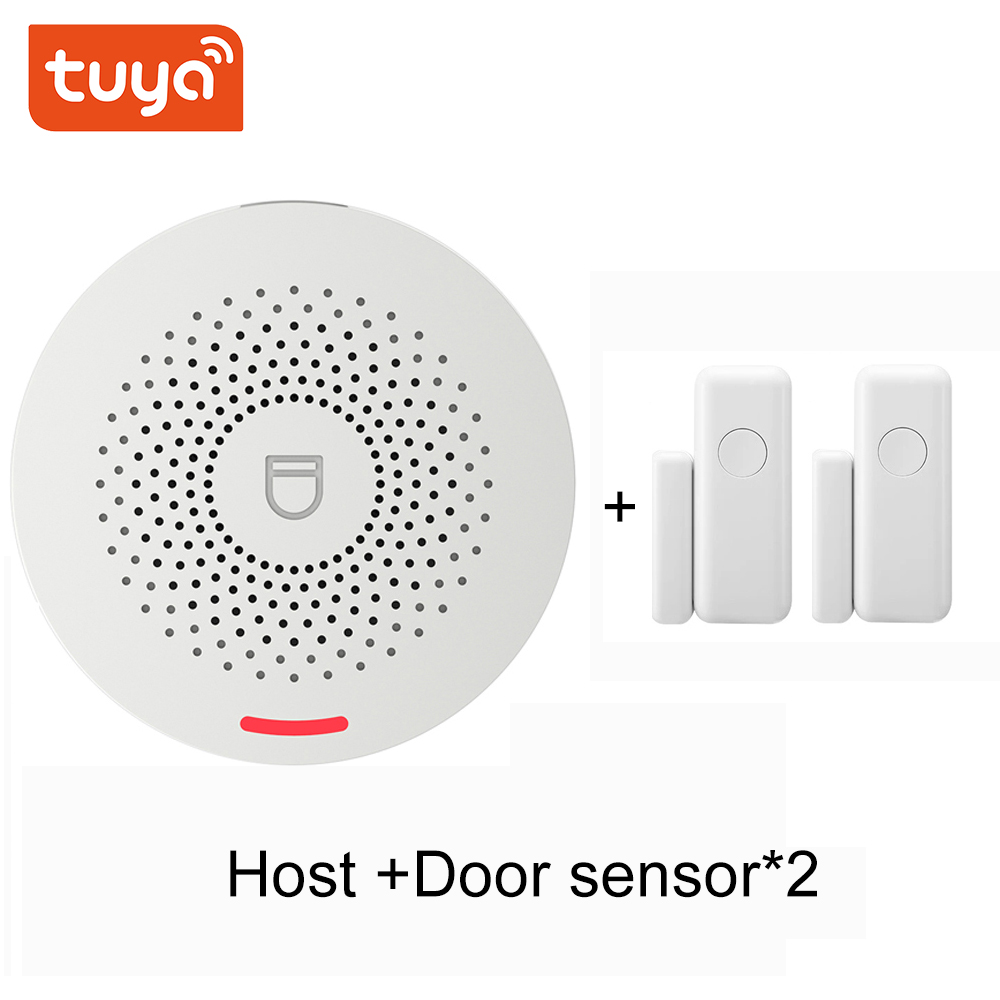 Tuya Smart Wifi Alarmsysteem Kits Draadloze Beveiliging Inbraak Met Motion Detector Deur Sensor Rook Smart Leven App Smart Home diy: C
