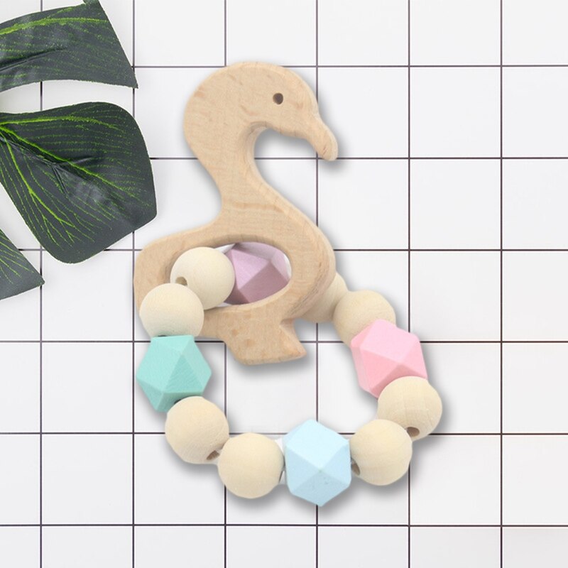 Baby Bijtring Armband Molaire Stok Beuken Houten Speelgoed Baby Armband Speelgoed Baby Care Armband Hand Lijm Zorg Geschenkdoos