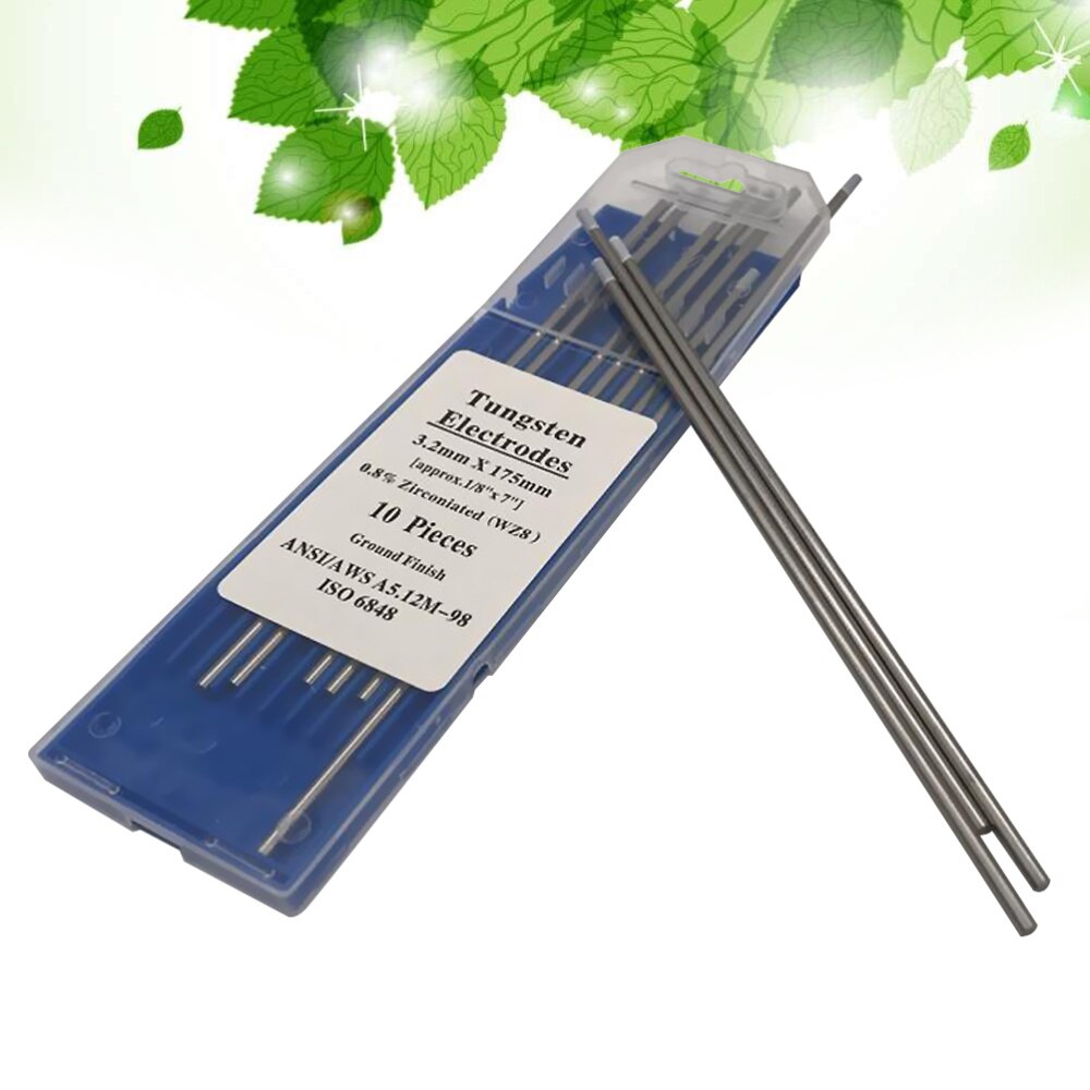 10 uds/1 bolsa TIG electrodos de tungsteno de soldadura 0.8% zirconiado WZ8 electrodos de tungsteno varillas de soldadura (1,0 MM x 150MM): Silver 10