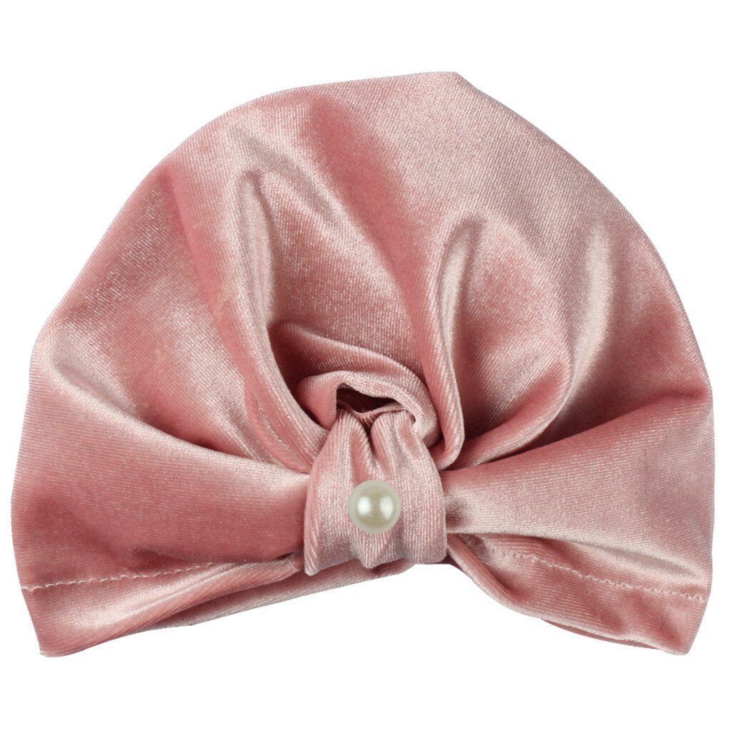 Gorro indio dorado de terciopelo con nudo para niños, Bandanas para niñas y bebés, turbante, diadema con bandas para la cabeza del cabello, accesorios, gorro, Z301: WR