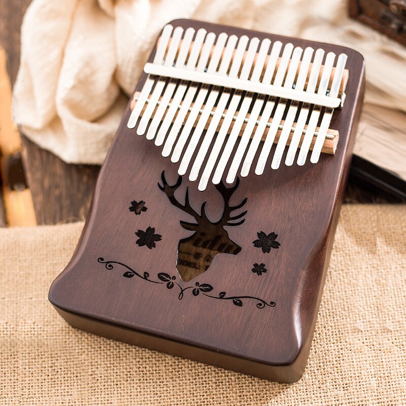 Kalimba, 17 teclas, Pulgar, Piano, de gran , dedo de caoba, Piano portátil, 17 teclas, teclado de música, instrumento: GUD coffee sika reed