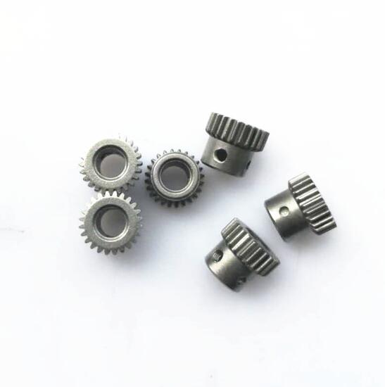 5 stuks 0.5 module 24 tanden 6mm gat diameter motor metalen stalen tandwiel met bovenste draad schroefgat
