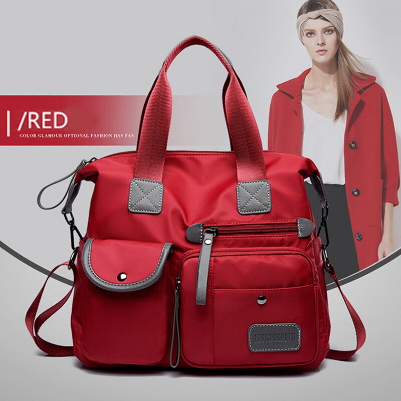 Große Kapazität Frauen Wasserdicht lässig Tote Sport Reisetasche unisex draussen Handtasche Tasche Schulter Taschen Weibliche Gmy Packbag: rot