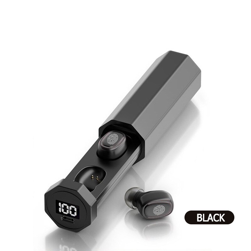 B9 TWS Bluetooth Kopfhörer 5,0 kabellos HIFI Sport Kopfhörer mit MIC Ohrhörer Spielen Musik Headset Für Xiaomi Samsung für Huawei: Schwarz