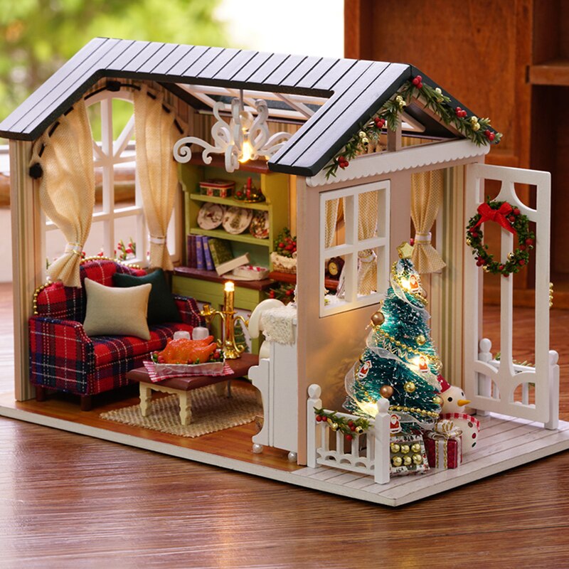 Dollhouse Miniature DIY Doll House With Wooden House Furniture Toys For Children Z009