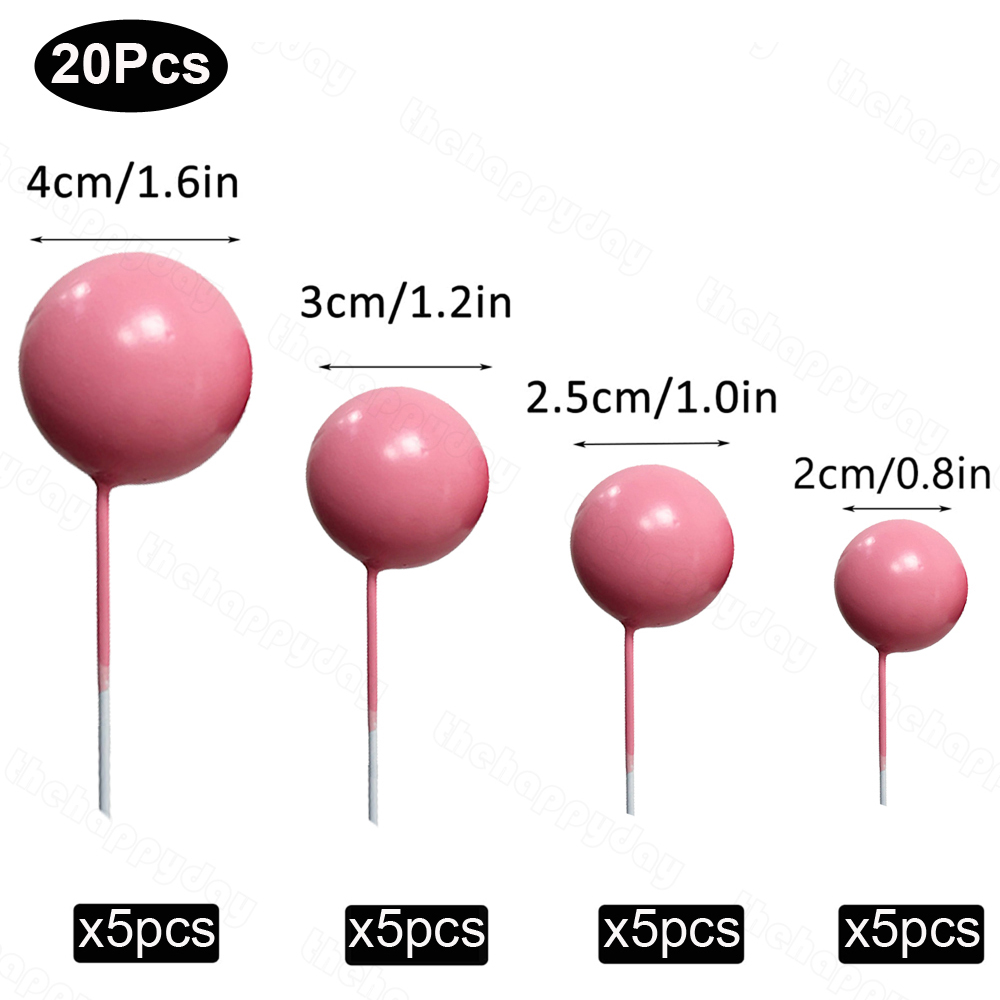 20 stuks Ballen Cake Toppers Goud Zilver Bal Gelukkige Verjaardag Cake Topper DIY Cupcake Topper voor Taart Decoraties Baby Douche Bruiloft