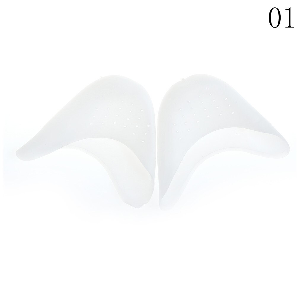 1 par = 2 stykker på silikone gel tå åndbar blød ballet pointe dansesko puder fodplejebeskytter 2 farver, hvid, hud