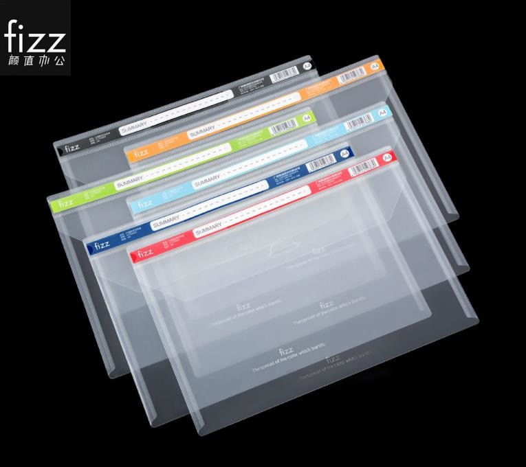 6 Stks/set Originele Fizz Gesp Soort Transparant Bestand Houder Document Opbergtas 6 Kleuren