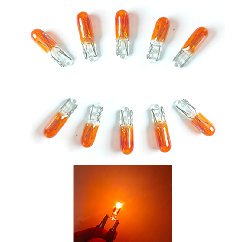 10 Uds T5 12v 1,2 w W2W lámpara halógena blanca para coche luces de instrumentos bombilla para tablero luz Interior de coche estilo de coche: changeable