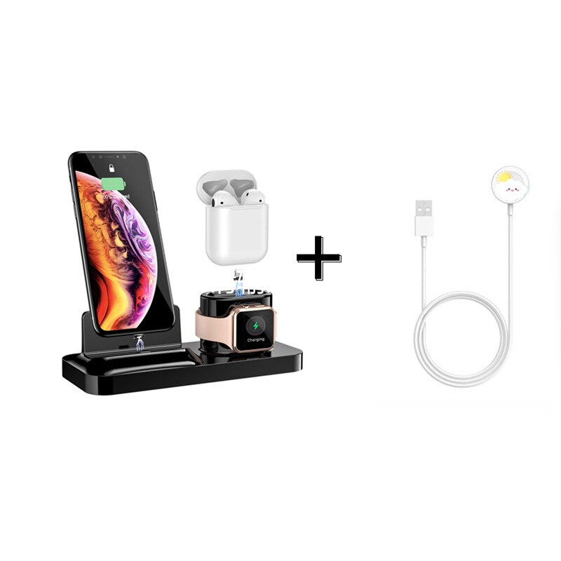 Magnetic Mobile Phone Docking Station For iPhone 11 Apple Watch 3 In 1 Charger Charging Stations Dock Yandex Dex Charge Station: watch and base