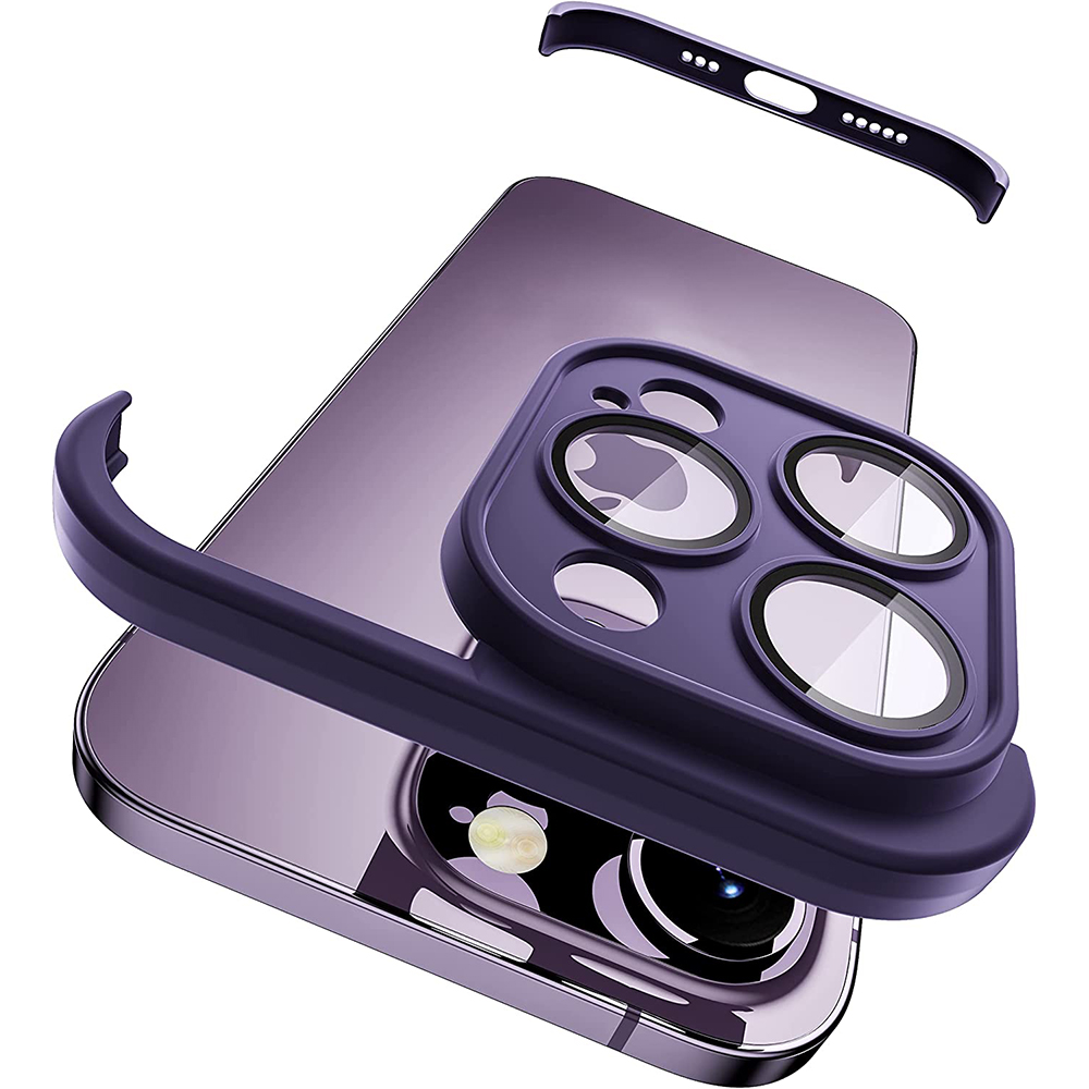 Bumper Case Camera Lens Protector For iPhone 17 Air 16 15 Pro Max 14 Plus 13 15Pro 14Pro 17Pro 16pro Frameless Cover Accessories: Acrylic / PURPLE