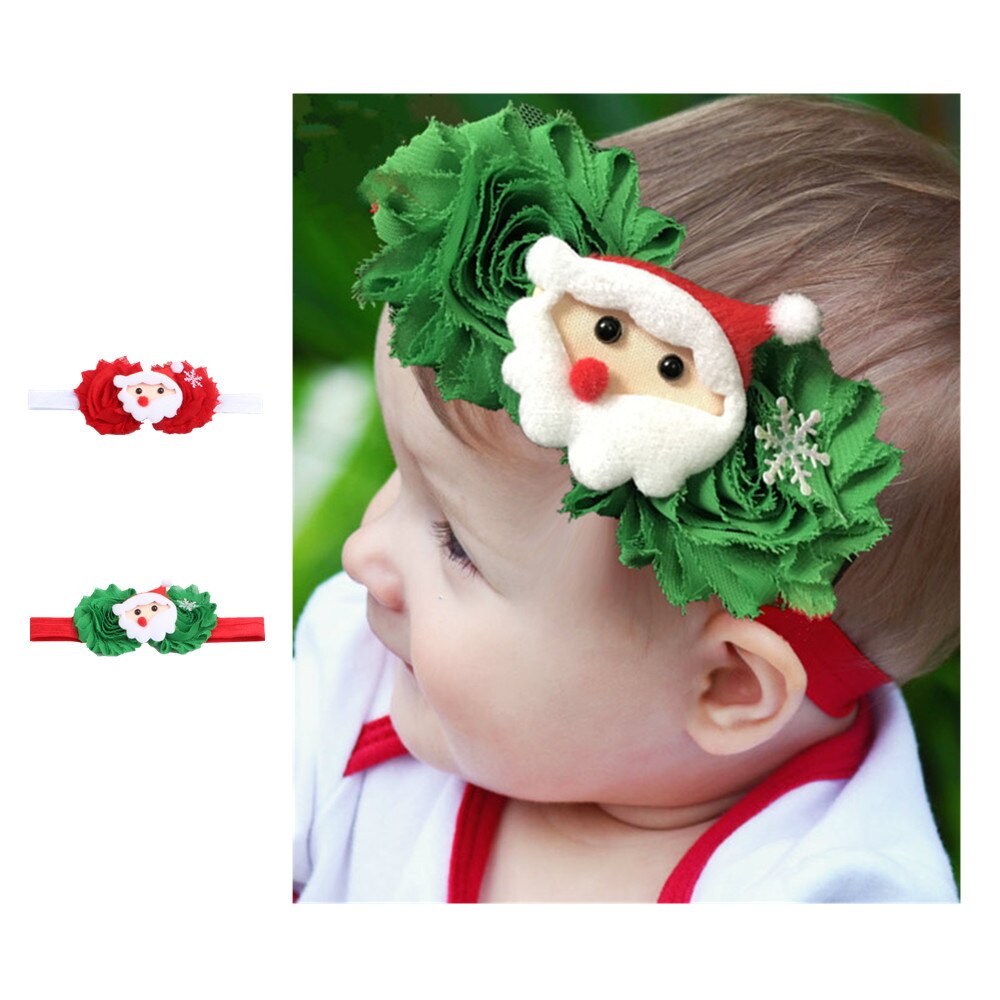 Diadema de decoración navideña con dibujos de Papá Noel, accesorios para el cabello, 2 uds.