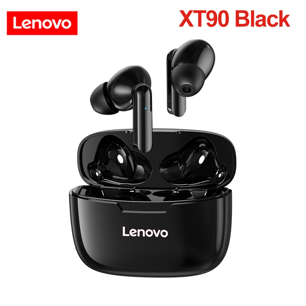 Lenovo-auriculares inalámbricos LP1/LP1S/X9/X18/XT90/XT91/QT83, Bluetooth 5,0, con Control táctil, deportivos, TWS, intrauditivos: XT90 Black