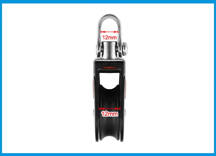 2PCS 1500Lbs Load Sheave Block Universal Head Single Pulley Swivel Sailboat Plain Bearing Block Rope Runner Boat Accessories