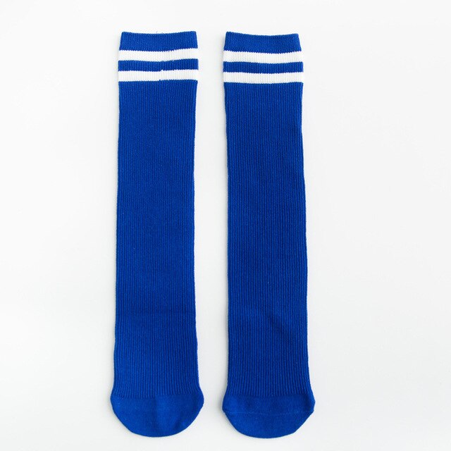 Koreaanse schoolsokken voor jongens en meisjes, voetbalsokken, lente/herfst, katoenen beenwarmers, kindersokken: Blauw