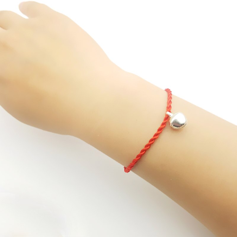 1PC rouge corde Bracelets armure corde chaîne amoureux unisexe Couple Simple garçons à la main enfants avec cloche filles chanceux