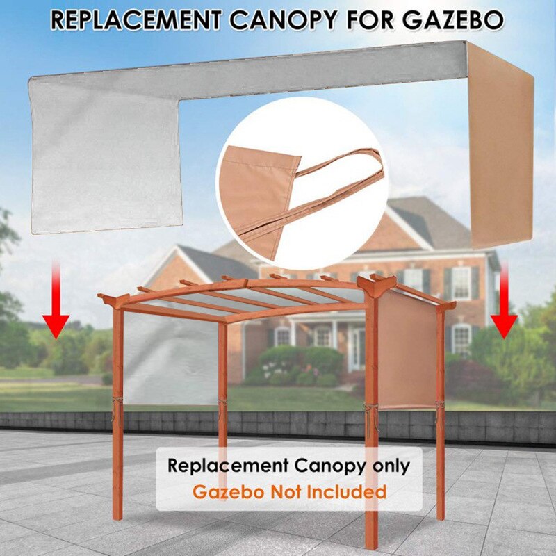 Pergola Replacement Canopy Cover with Fixation Strap Universal Waterproof Canopy Top for Outdoor Home Shade Structure WWO
