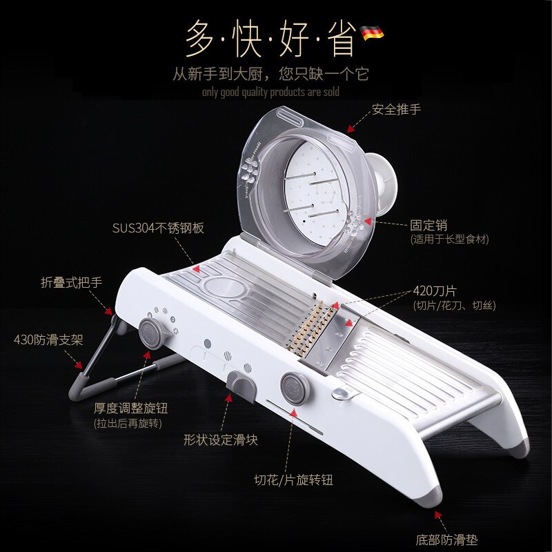 Adjustable Mandoline Slicer Grater with 304 Stainless Steel Blades Vegetable Cutter Kitchen Accessories