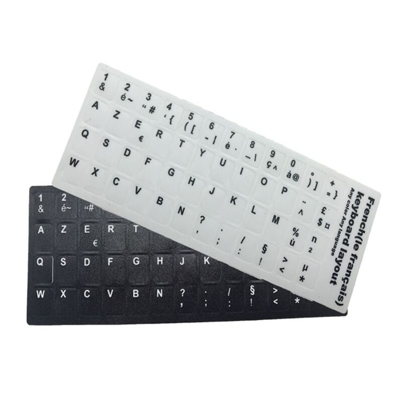 French Layout Stickers Keyboard Letters Button Alphabet Matte Sticker Film for Laptop PC Computer Keyboards White/Black