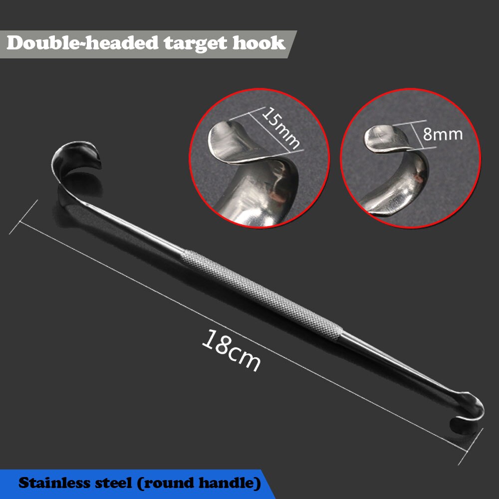 Nose shaping hook L-shaped right angle pull hook mandibular angle double head pull: Deep Blue