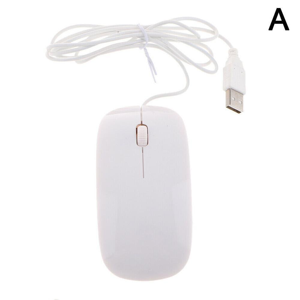 USB wired optical mouse suitable for Apple desktop computer notebook frosted cute mouse: A
