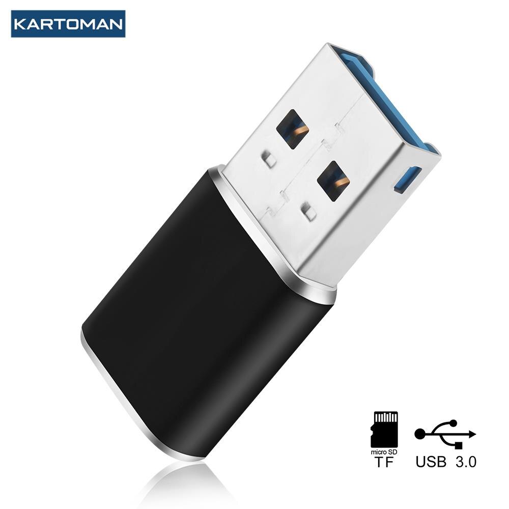 KARTOMAN Aluminum Mini usb 3.0 memory card reader adapter for TF micro SD pc computer laptop