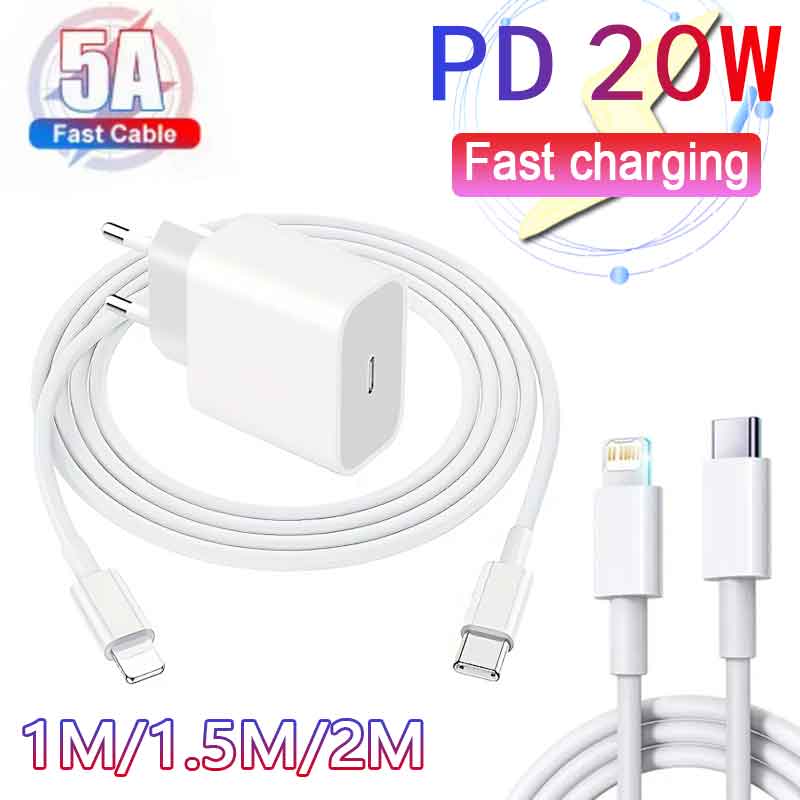 Chargeur USB C 20W Rapide – Adaptateur Secteur Blanc – Compatible IPhone Et Samsung