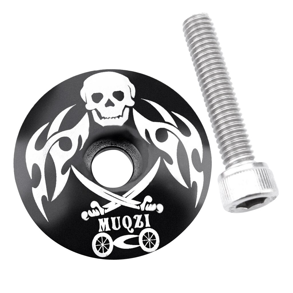 Bike Headset Top Cap Riser Stem Cover For MTB Road Bike Fixed Gear 1 1/8": Black A