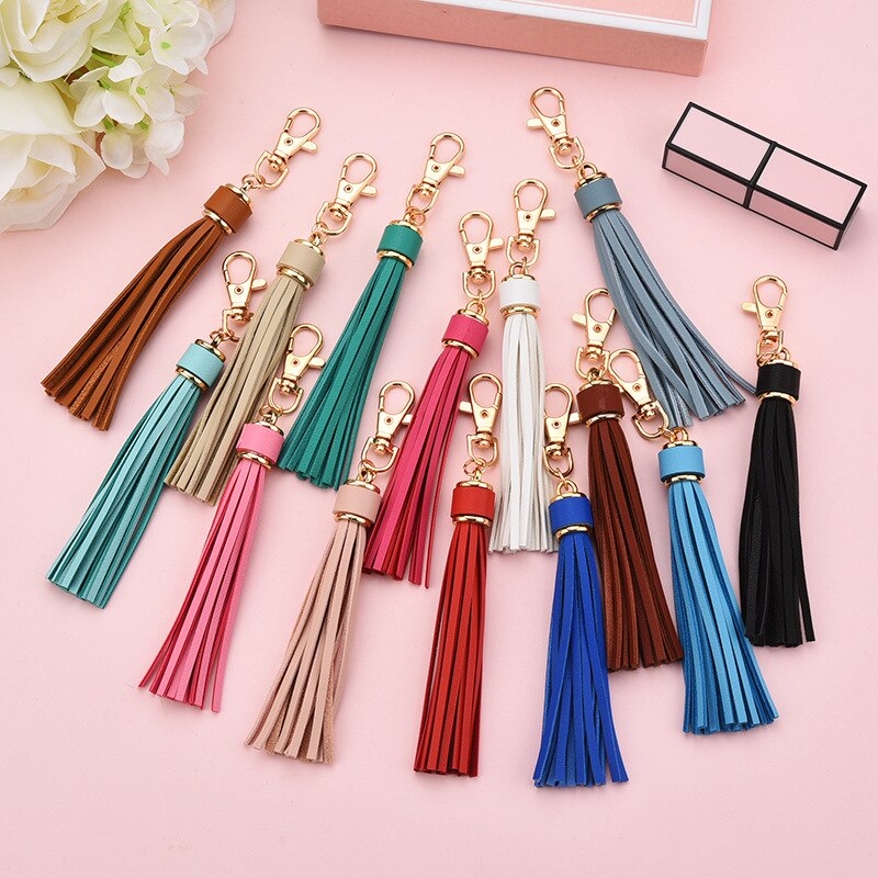 PU Tassel Pendant Imitation Microfiber Long Tassel Diy Luggage Jewelry Accessories Key Chain Leather Tassel