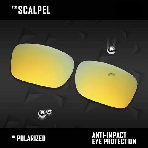 OOWLIT Lenses Replacements For Oakley Scalpel OO9195 Sunglasses Polarized - Multi Colors: 24K Gold