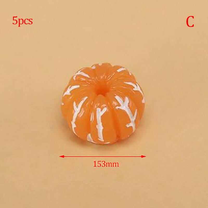 5 Stks/partij Poppenhuis Mini Oranje Druiven Vruchten Voedsel 1-2Cm Schaal Poppenhuis Miniaturen Decor Kits: C