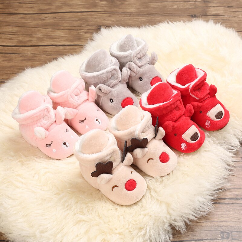 Güzel sıcak tasarım bebek kız erkek bebek ilk yürüyüşe bebek ayakkabıları yumuşak terlik sevimli ayakkabı kış kaymaz bebek sıcak ayakkabı