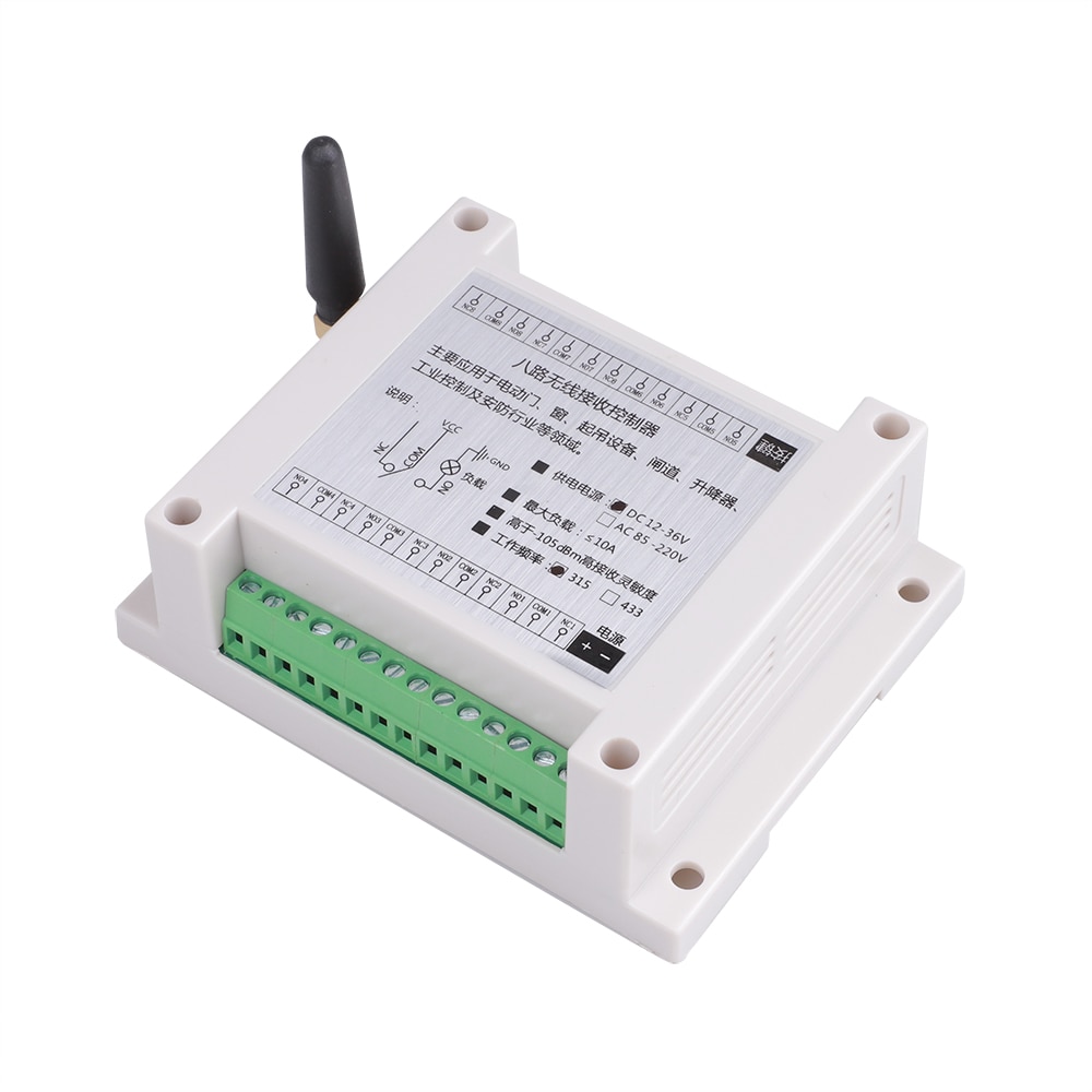 DC12V 24V 36V 8CH Channel Wireless Remote Control LED Light Switch Relay Output Radio RF Transmitter And 433 MHz Receiver