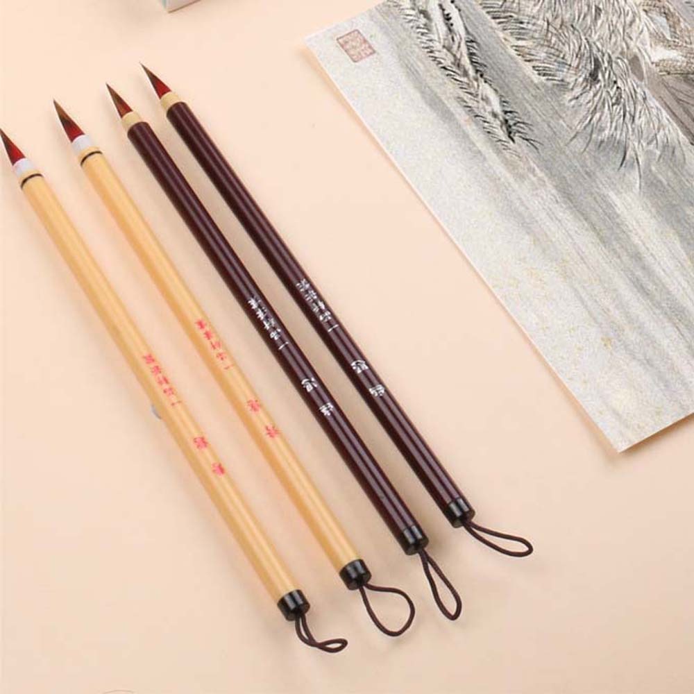 2 stk. håndlagde myke kinesiske pensler. 0.5cm lette malepenner for klassisk kinesisk pensel med mykt grep og krok.