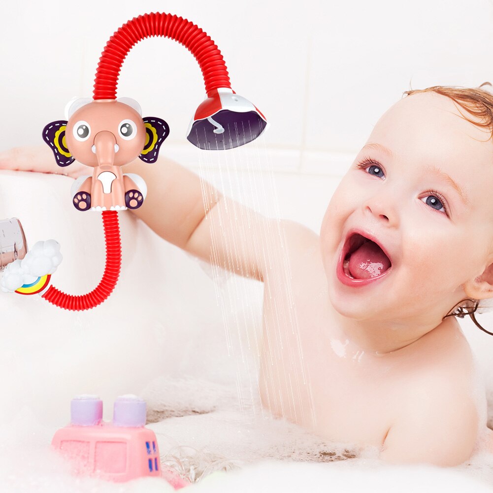 Baby Shower Bath Toy Flexible Cute Shape Elephant Electric Bath Shower Head Tap Educational Learning Study Toy