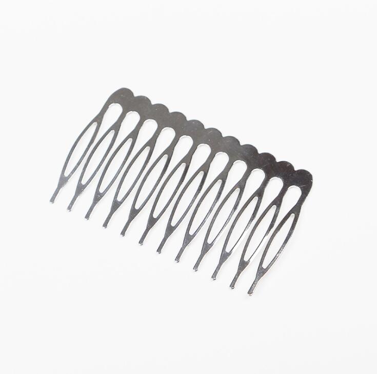 10 sztuk metalowe złote zęby spinki do włosów grzebienie puste szpilki spinki do włosów z otworami dla DIY do włosów łuki komponenty do wyrobu biżuterii akcesoria: Rhodium 12