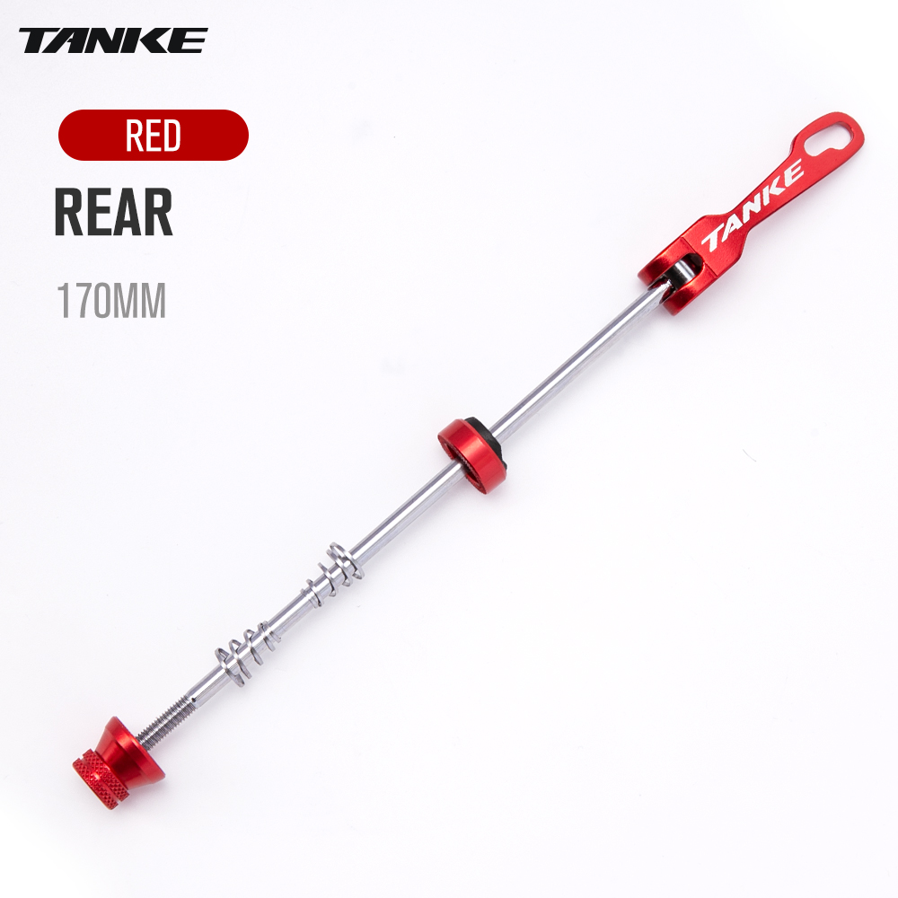 TANKE-brochetas de buje de perno de liberación rápida para bicicleta, eje de palanca, piezas de repuesto para bicicleta de montaña y carretera, delanteras, traseras de 100mm y 135mm: red lever rear